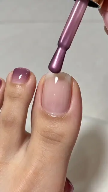 ✨ Powder French Purple Nails 💜 The Viral Korean Nail Trend Everyone Loves  #nai