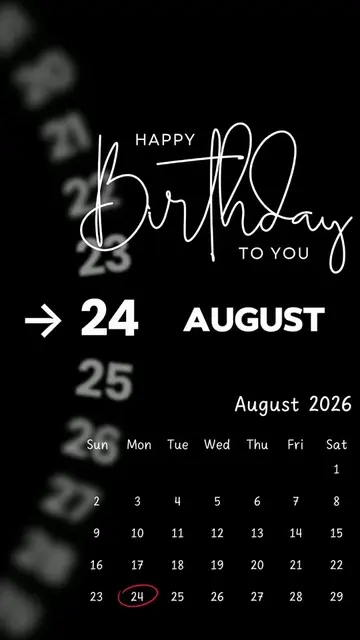 Happy Birthday 24 August 2026 Template-Just click "Capcut Anchor (try this templ