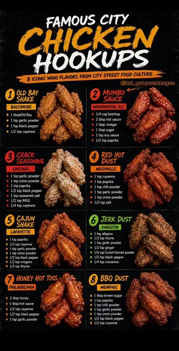 8 iconic chicken wing flavors inspired by the cities that made them famous. From
