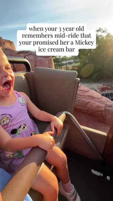 The exact moment my 3 year old remembered she was promised a Mickey Ice Cream Ba