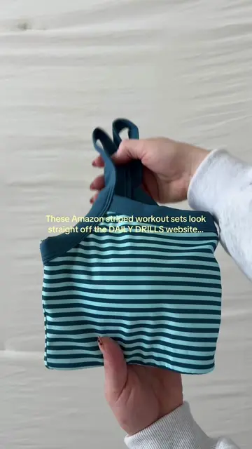All 🔗 on my AMZN S/F in the “Activewear” List! 👀🛒⭐️ The stripes + color combo