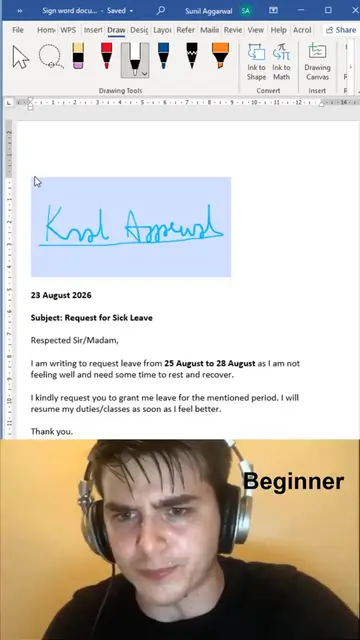 Sign word documents digitally - easy method! 🤯 #wordtips #documents #office