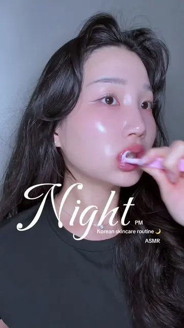 asmr night routine 🌙 quick 10 min calm down for stressed skin  product: @haruha