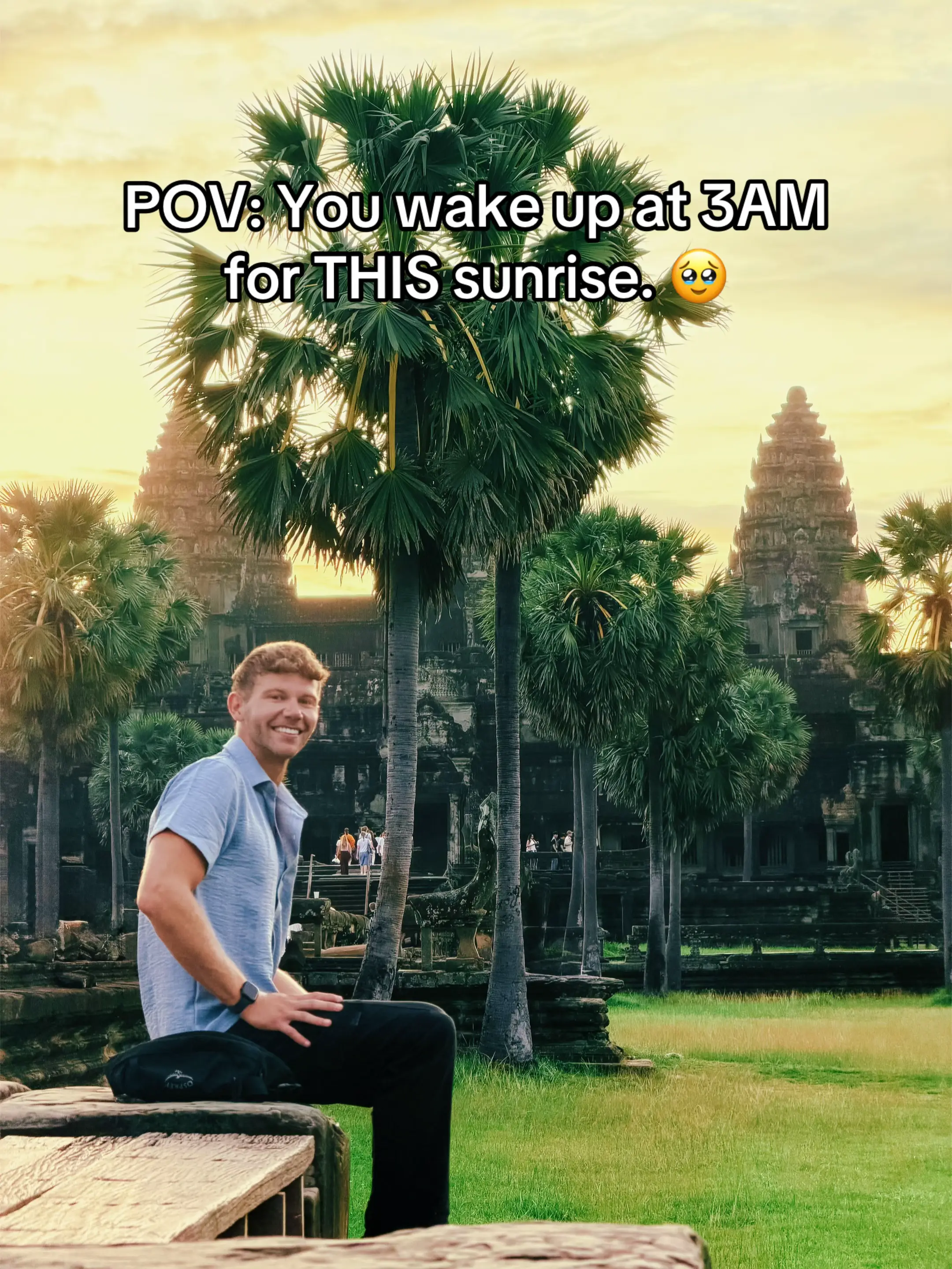 Waking up at 3AM to watch the sunrise at Angkor Wat — one of the largest religio