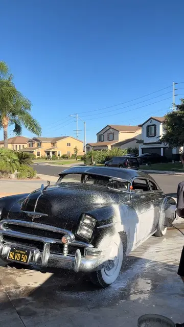 A 1950 Chevy Fleetline Deluxe getting the treatment it deserves 🖤  There’s just