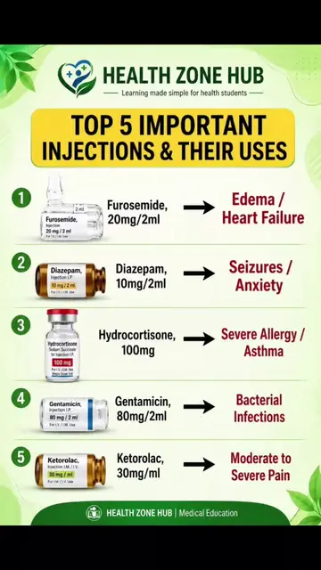 Top 5 Important Injections & Their Uses 💉 | Medical Knowledge | Learn about 5 c
