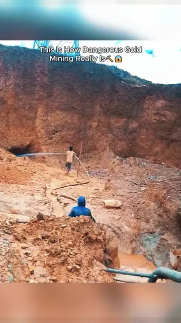 This Is How Dangerous Gold Mining Really Is ⛏️😱 #GoldMining #Africa #DangerousJ