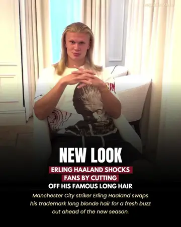Manchester City star Erling Haaland has revealed a dramatic new hairstyle, cutti