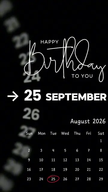 Happy Birthday 25 August 2026 Template-Just click "Capcut Anchor (try this templ
