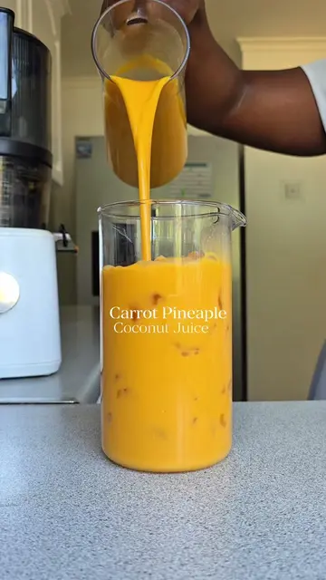 Delicious creamy 🥕🍍🥥🫚 juice  My juicer: nama j2 juicer  Sqve $60 off with co