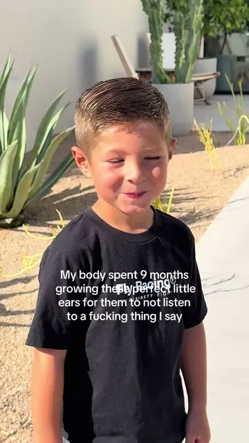 If he wasn’t so cute we’d be beefing #momhumor #listeningearsoff #momlife 