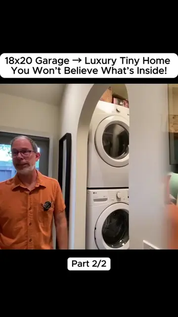 Part 2 : 18x20 Garage → Luxury Tiny Home 🤯🏡You Won’t Believe What’s Inside! #t