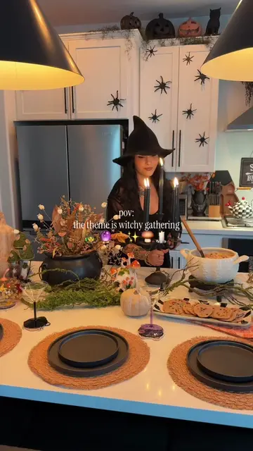 Setting up for my coven w/ all my @World Market spooky finds! 🧙‍♀️ #WorldMarket