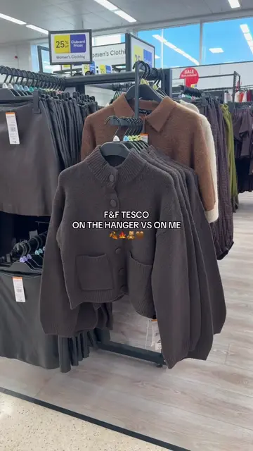 @F&F Clothing brown cardigan on the hanger vs on me 🍁🍂 @Tesco #fandf #fandfclo