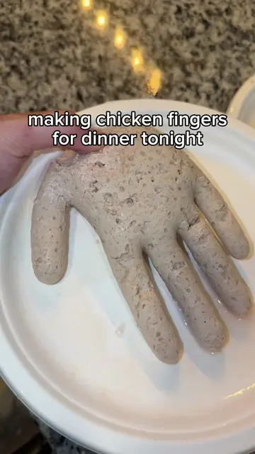 making chicken fingers for dinner