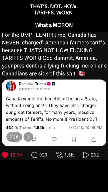 Apparently we need Tariffs 101 again. Trump isn’t wrong that Canada has imposed 