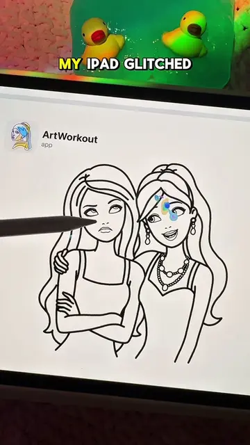 App: ArtWorkout 🩷 I wanna be friends with her!!! #digitalart #artchallenge #mul