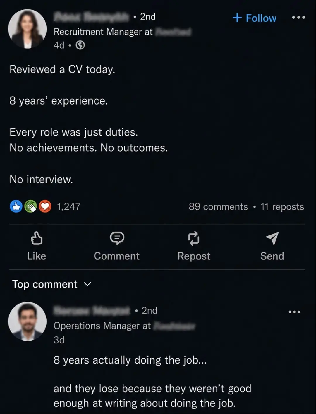 You can spend years doing the job and still get filtered out because your CV onl
