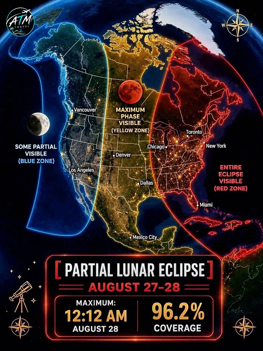 🌕 THE MOON IS ABOUT TO TURN RED! 🌑 Partial Lunar Eclipse — August 27–28! Don’t