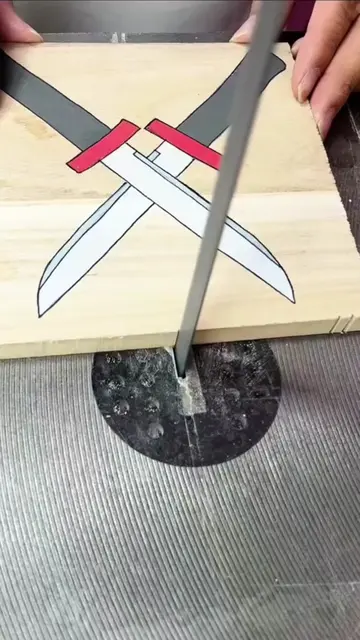 Pair of Swords Design on Wood ⚔️🪵 | Satisfying ASMR Watch raw wood transform in