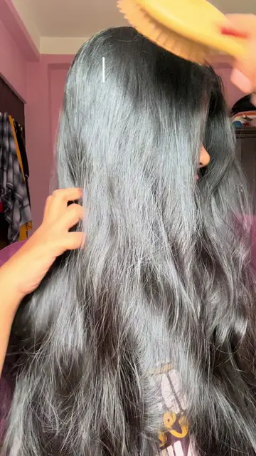 Process vs result of aelovera and rice hairmask .#fyp #process #result #hair #ae