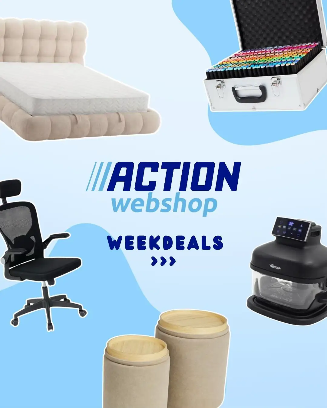 Dit zijn de nieuwe Action Webshop weekdeals 👀💙 Vanaf nu exclusief verkrijgbaar
