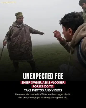 An unusual moment was captured during a hill trip when a vlogger tried to take p