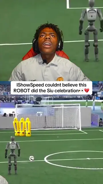 IShowSpeed couldnt believe this ROBOT did the Siu celebration👀💔 #ishowspeed 