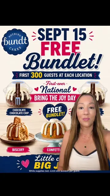 🎂 FREE BUNDT CAKE ALERT! 🎂 Nothing Bundt Cakes is celebrating its first-ever N