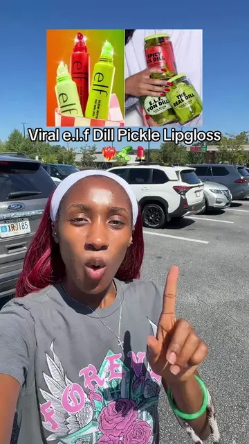 I cannot believe that elf cosmetics actually made dill pickle glosses 🥒😅💄❤️‍�
