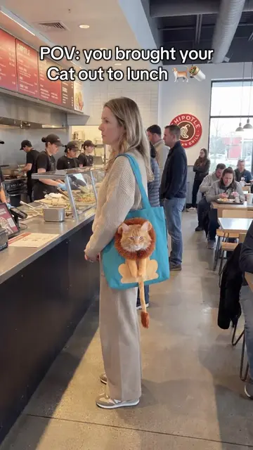 His favorite time of the day😭👜 #cat #totebag #animals #viral #fyp 