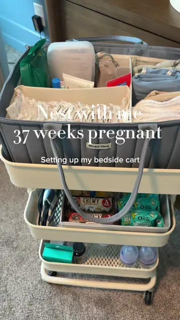 Stock my bedside cart with me 🤍 moms let me know what’s missing!!!  #nesting #n