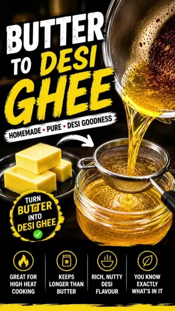 Turned BUTTER into homemade DESI GHEE 🧈🔥 Truth be told, I was just chatting my