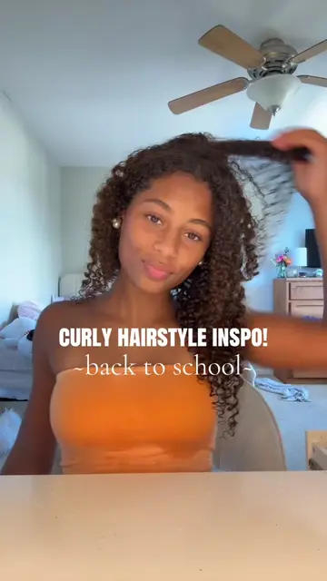 back to school hairstyle tut! | #curlyhair #curlyhairstyles #fyp #foryoupage #ha
