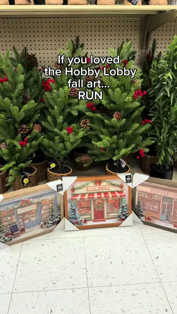 If you loved the Hobby Lobby fall art, get ready…the Christmas versions are here