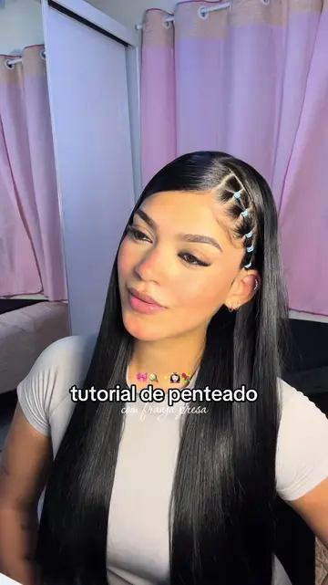 mais um com franja presa, já que vocês amam 🩵 elástico de cabelo: KELLYO-LRG8 c