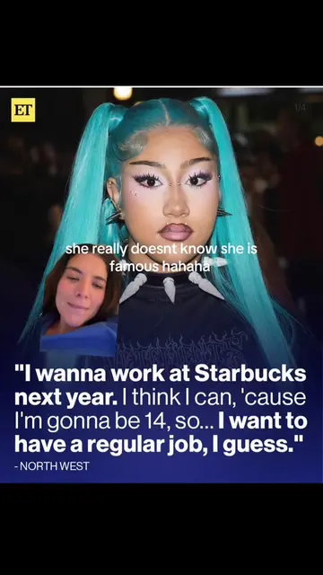 north girl you dont need to work a starbucks 👀  #kardashians #northwest #kimkar
