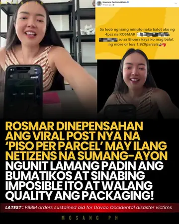 P1 PER PARCEL NI ROSMAR, KULANG PA SA PAGOD AT MINIMUM WAGE? NETIZENS, HINDI BUM