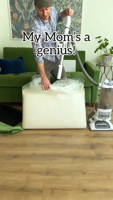 Easy trick to get the cushion covers back on after cleaning them. 🛋️ #cleaningh