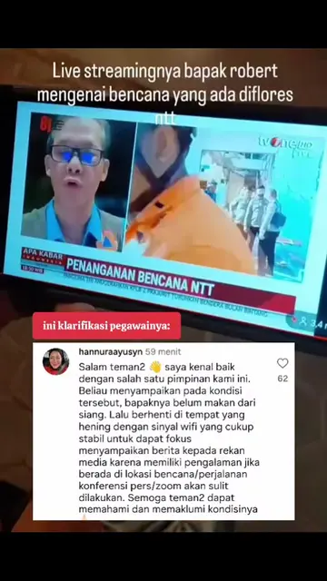 Dalam salah satu postingan sosmed mengenai video pak Berton yang viral live di T