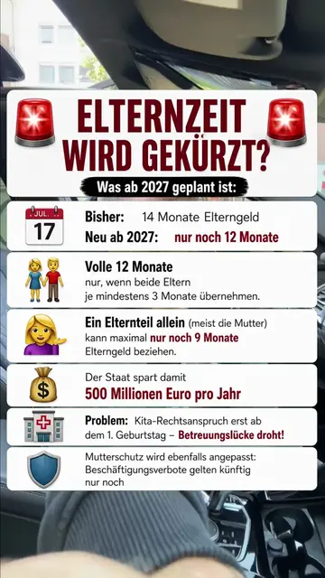 Elterngeld könnte sich ab 2027 deutlich verändern. 👶 Geplant sind Anpassungen b