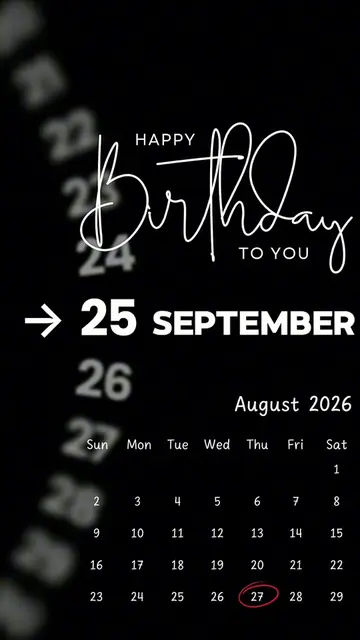 Happy Birthday 27 August 2026 Template-Just click "Capcut Anchor (try this templ