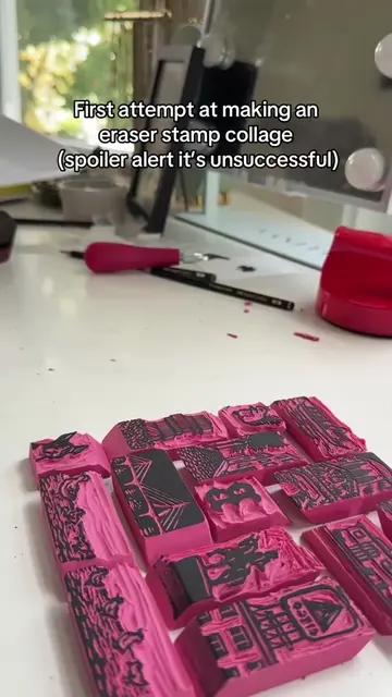 At least it’s good asmr😌#stampmaking #erasercarving #bostoncreator #bostonart 
