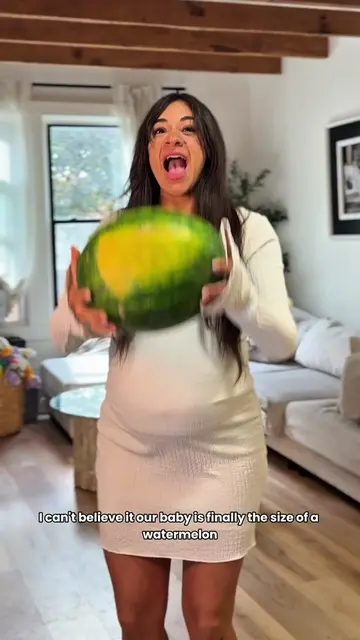 38 weeks pregnant and we finally made it to the watermelon stage 🍉 I truly cann