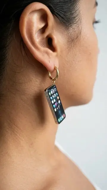 The Tiny Smartphone Earring With a Secret! 📱✨#SmartphoneEarring #MiniatureEarri