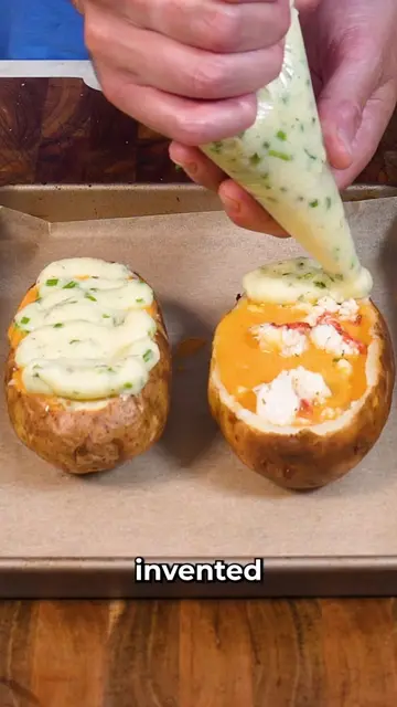 Lobster Bisque Twice Baked Potatoes 4 lobster tails 3/4 cup garlic butter, divid