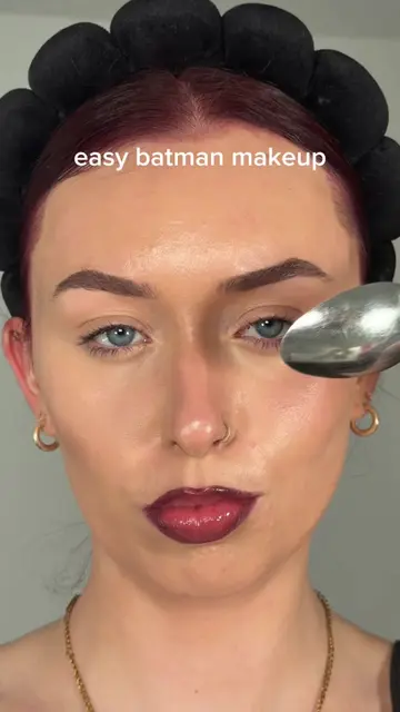 easy batman makeup 🦇  @Sculpted by Aimee second skin foundation @Charlotte Tilb