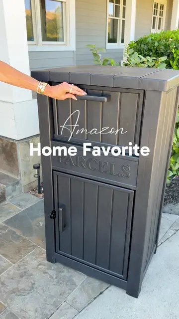 This secure outdoor delivery box keeps packages protected from rain, weather, an