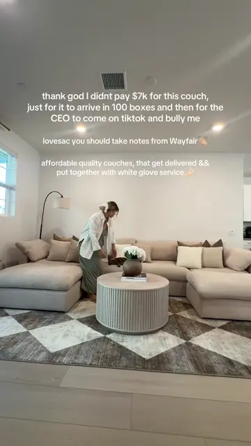 I stand by my @Wayfair dupe🤌🏻  This cloud couch is MASSIVE and comfy☁️ color: 