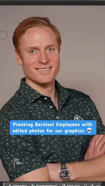 Pranking Barstool Employees with edited photos for our graphics 💀 #prank #edit 